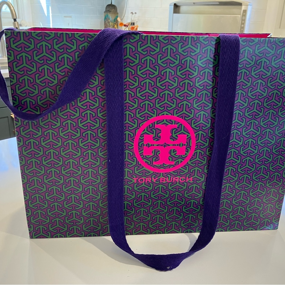 Tory Burch Purple and Pink Shopping Bag